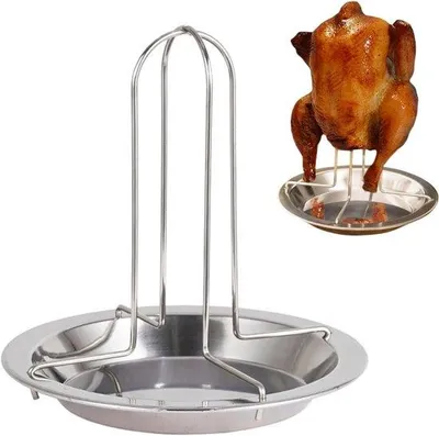Productafbeelding van Verticale grillstandaard van roestvrij staal voor het grillen van kippen - ideaal voor barbecues
