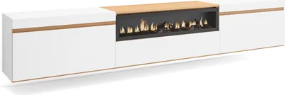 Immagine prodotto di COZY Mobile TV Soggiorno, 260x35x45cm, Camino elettrico, Sospeso, da appendere, Bianco e Rovere soft