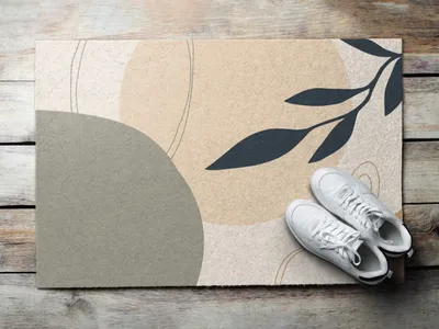 Produktbild von Fußmatte Aussen - Schuhmatte Haustür- Schmutzfangmatte Türvorleger - Outdoor Teppich Schmutzfänger - 60x40 cm - Gemüseabstraktion