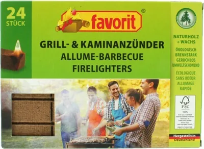 Produktbild von 312 Stück Favorit Grill Kamin Anzünder Naturholz und Wachs