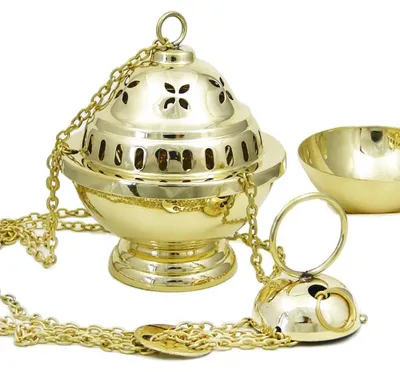 2er Set Räucherstäbchenhalter aus Messing, handgefertigt, 14 cm