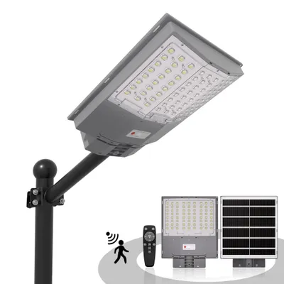 Produktbild von 1000W LED Solar Straßenlampe 72 LEDs mit Bewegungsmelder und Fernbedienung, IP67 wasserdicht, Solarleuchte Außen für Garten und Hof, Kaltweiß