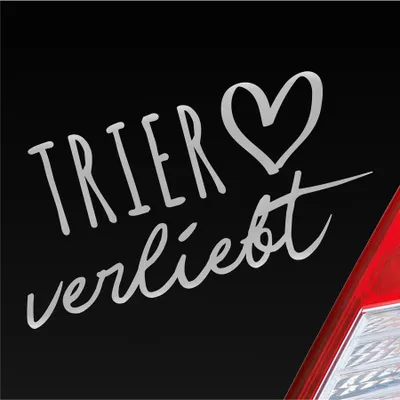 Produktbild von Auto Aufkleber Trier verliebt Herz Stadt Heimat Liebe Car 19x10 cm Silber Sticker Heckscheibenaufkleber