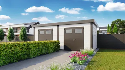 Produktbild von Gartenhaus Duo 6436 2 Doppeltüren 672 x 388 cm weiß