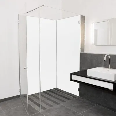 Produktbild von Duschrückwand Einzelplatte Kunststoffplatte Wandverkleidung Fliesenspiegel , Farbe:Dunkelgrau Metallic 2 mm, Abmessungen:2160 x 1250 mm