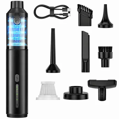 Produktbild von 4-in-1 Autostaubsauger, Autosauger kabellos, Handstaubsauger, 16800Pa Saugkraft, 2 Saugstufen, Blas- & Aufpump-Funktion, für Auto, Büro, Tastatur