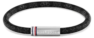 Produktbild von Schwarzes Herrenarmband aus Kunstleder mit bedruckter Kordel 2790704