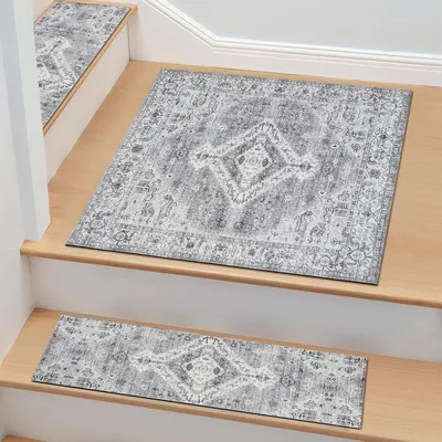 Immagine prodotto di Tappetino antiscivolo, 76 x 76 cm, per interni, lavabile, in gomma, colore grigio
