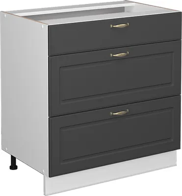 Produktbild von Küchenunterschrank Vicco Fame-Line Anthrazit-Gold 80 cm mit 3 Schubladen, ohne Arbeitsplatte, Model 38555