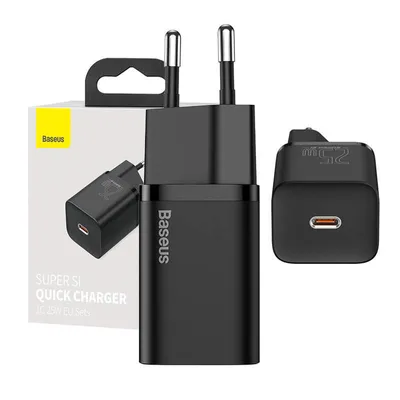 Produktbild von Baseus Super Si 1C Schnellladegert USB-C 25W Power Delivery Quick Charge schwarz (CCSP020101)