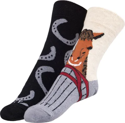Produktbild von Kindersocken Pferd+Socken - 30-34 - Braun,Beige,Grau