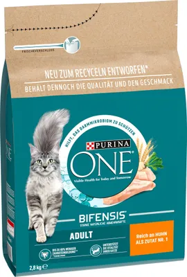 Produktbild von PURINA ONE ADULT Trockenfutter Katze mit Huhn und Weizen (1er Pack (1 x 2,8kg))