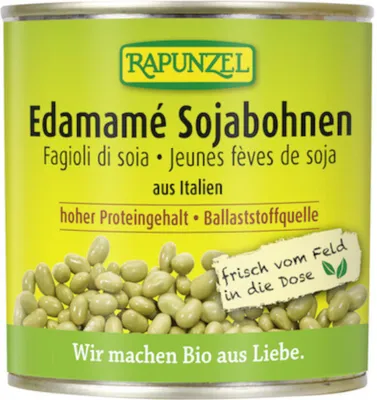 Produktbild von Rapunzel Sojabohnen Edamamé in der Dose 6x200g