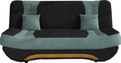 Produktbild von Sofa mit Schlaffunktion und Bettkasten, Couch für Wohnzimmer, Schlafsofa Federkern Sofagarnitur Polstersofa Wohnlandschaft mit Bettfunktion -194 x 92 x 95cm  Feba (Schwarz +Mintgrün (Soro 100 + Soro 34))