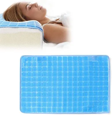 Produktbild von Unyqoos® Kühlender Kissenbezug 58 x 40 cm – Coolgel-Gelauflage, waschbar & rutschfest, ergonomische Kühlmatte für Kopf, Sommer & Kosmetiksalons