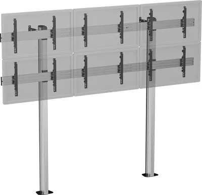 Image de Support TV sur pieds - 6 écrans 50''- 55'' - Hauteur 240 cm - A visser