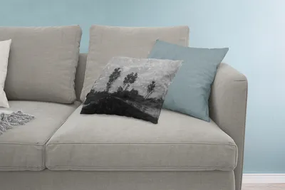 Produktbild von MuchoWow® Zierkissen Sofakissen Wohnzimmer Dekokissen 60x40 cm Landschaft bei Sonnenuntergang - Vincent van Gogh - Schwarz und weiß - Kopfkissen - Polster mit Foto