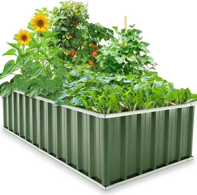 Produktbild von Hochbeet 174x90x46cm verzinkter Stahl Pflanzkasten Gemüse Kräuter Blumen