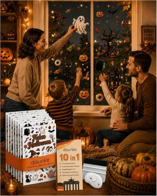Productafbeelding van 8 vellen Halloween-raamdecoraties, 30x20 cm statische raamstickers, PVC-decoratie zonder lijm. Inclusief feltroller en snijmes, geschikt voor ramen