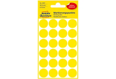 Immagine prodotto di Avery Zweckform® 3007 3007 Punti marcatori - Ø 18 mm, 4 fogli/96 etichette, giallo