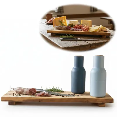 Produktbild von LS-LebenStil XL Vesperbrett Servierbrett 53cm Akazie Schneidebrett Serviertablett Küchenbrett Schneidebrett Sushi Käsebrett Holzbrett