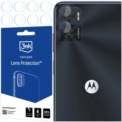 Produktbild von 3mk Hybridglas Lens Protection für Motorola Moto E22 Kamera Objektiv Kameralinse 0,16mm 6H (4 Stück)