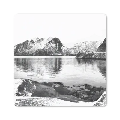 Produktbild von MuchoWow® Mauspad Mousepad Winter - Mehr - Schwarz - Weiß 20x20 cm - Mousepads - Maus Mat - Pad - Mausunterlage - Desk Mat - Bureauartikeln