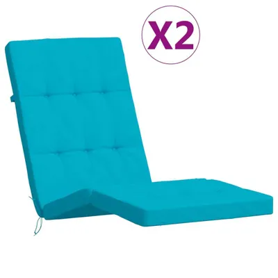 Image de vidaXL Coussins de chaise longue 2 pcs. Turquoise Tissu Oxford