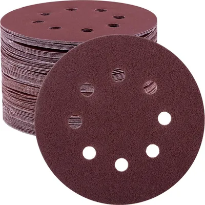 Produktbild von BOOMET Schleifpapier Klett Schleifscheiben 125mm 8 Loch Sets · P40/60/80/100/120 je 20 Stück · Ideal für Exzenterschleifer, verschiedene Körnungen