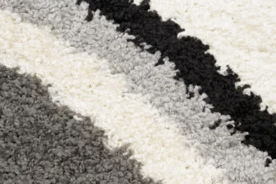 Obrázok produktu pre Koberec Obývacia izba Spálňa Košatý Vysoký vlas Dlhý vlas Čierna sivá 60 x 100 cm