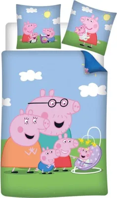 Produktbild von Peppa Wutz Pig Kinder Bettwäsche 2tlg. Set 135-140x200 65x65