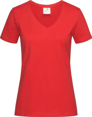 Produktbild von Stedman Damen Classic T-Shirt mit V-Ausschnitt AB279 (M) (Scharlachrot)