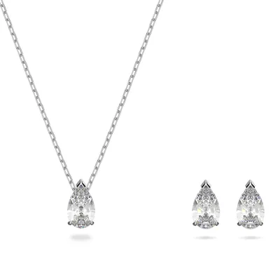 Produktbild von Swarovski Stilla Attract Set, Tropfenschliff, Weiß, Rhodiniert