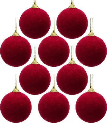 Produktbild von 10/20 Stück Samt-Weihnachtskugeln zum Aufhängen am Weihnachtsbaum mit Schleife – ideal für Hochzeiten, Geburtstage und als Weihnachtsdekoration.