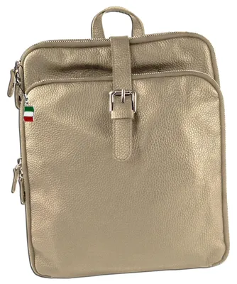 Produktbild von Florence Reißverschluss Druckverschluss Cityrucksack taupe beige Leder ORM102N