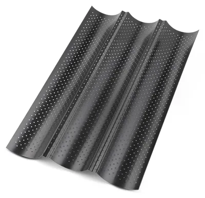 Baguette-Backform, 3 Stück, 38x25 cm, Kohlenstoffstahl, antihaftbeschichtet