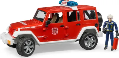 Obrázek produktu pro Bruder 02528 Jeep Wrangler Unlimited Rubicon hasičské auto s hasičem