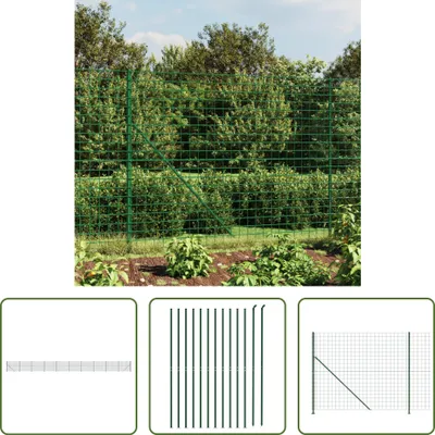 Image de The Living Store Clôture grillagée avec bride de sol Vert 1,4x25 m