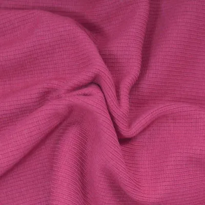 0,25m Bündchen-Stoff gerippt uni 5% Elastan 30/60cm breit Schlauchware Meterware Farbwahl fuchsia