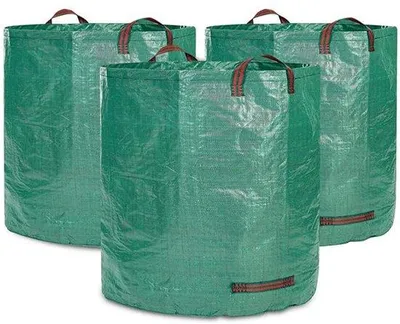 Produktbild von Grasmaaierzak 3x 272L set bladzak grasmaaiselzak - stabiel & opvouwbaar - grasmaaisel voor bladafval & groenafval