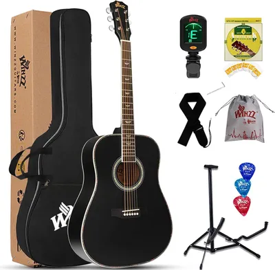 Produktbild von Akustikgitarren 4/4, Anfänger Gitarren 41 Zoll mit Gitarrentkoffer, Stimmgerät, Gurt, Plektren, Extra Saite und Gitarrenständer