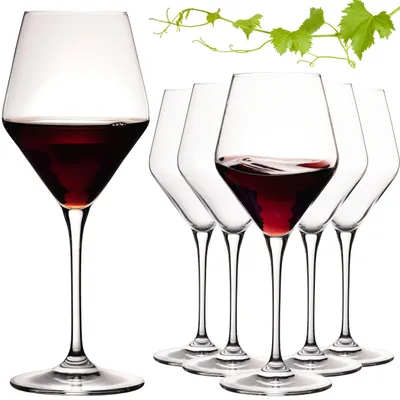 Produktbild von IMPERIAL Rotweingläser 375ml Serie "Rom" Set 6-Teilig Bordeauxgläser aus Crystalline Glas Weinglas Spülmaschinenfest