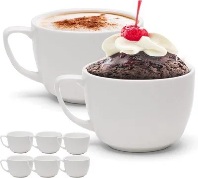 Zdjęcie produktu dla Zestaw 6 porcelanowych kubków do kawy o pojemności 300 ml