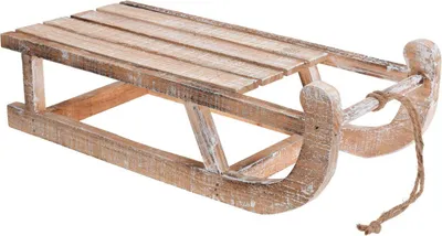 Obrázek produktu pro H&S Decoration | Dekorativní sáně - vánoční figurka - 51 x 24 x 16 cm - hnědá - dřevěné dekorativní sáně - bělené
