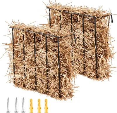 Immagine prodotto di 2x rastrelliera per fieno mangiatoia mangiatoia distributore di mangime - 650x200x585mm - Soluzione di alimentazione sostenibile per pecore e capre