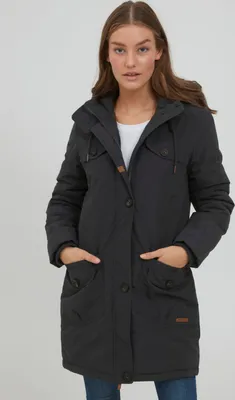 Produktbild von OXMO OXTala Damen Wintermantel Parka Mantel gefüttert mit hochabschließendem Kragen