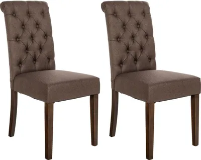 Produktbild von 2er Set Esszimmerstühle Lisburn Stoff braun