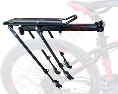 Obrázek produktu pro Nosný rám na kolo - nosič kol - přeprava nákladu - nastavitelný design - nosnost 80 kg - černá barva