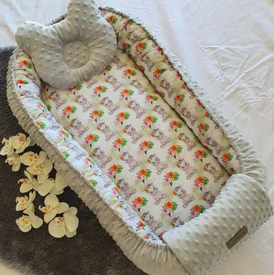 Produktbild von Babynest Cocoon Nestchen Kokon Nilpferd grau