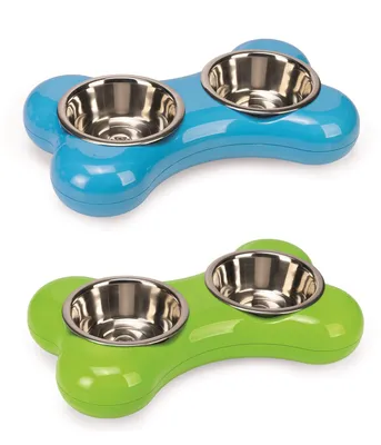Produktbild von Karlie The Bone Bowl 36 x 22 x 8 cm , 2 x 250 ml, Farbe:blau